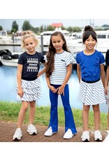 B-nosy B.Confident Girls flaired pants with striped rib wb cobalt blue