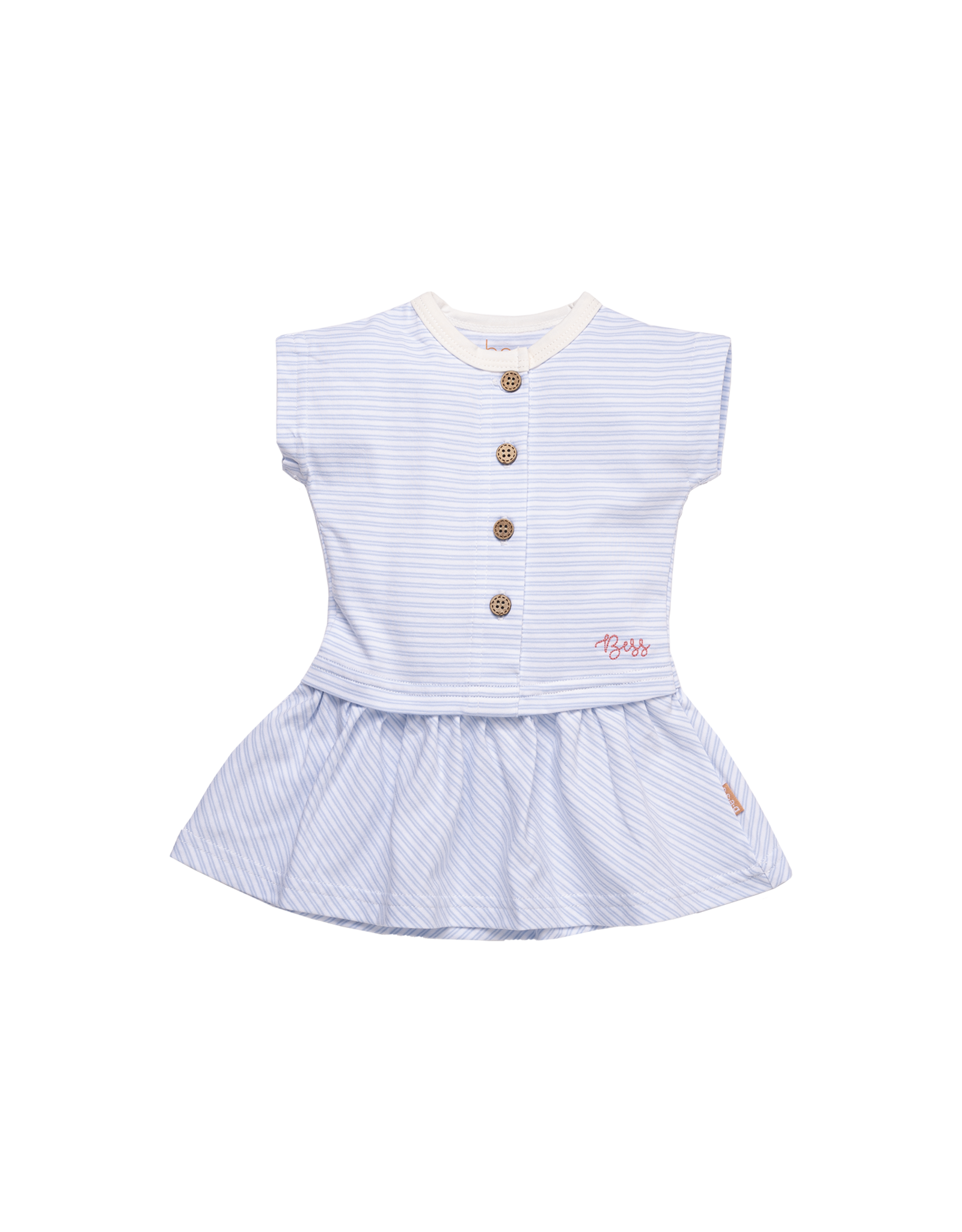 BESS Dress sh.sl. Striped White Z22