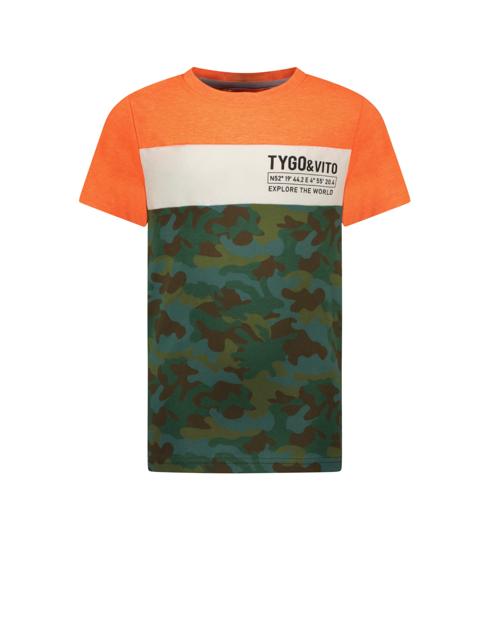 Tygo & vito T-shirt Colorblock Camo Orange Clownfish