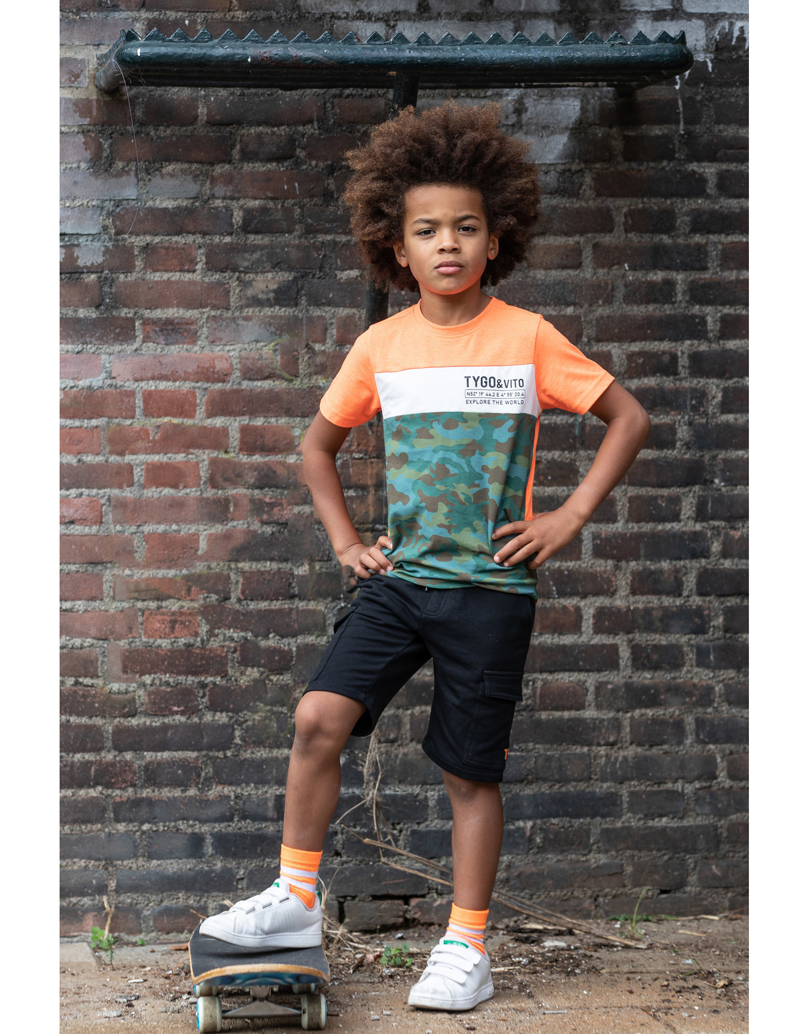 Tygo & vito T-shirt Colorblock Camo Orange Clownfish