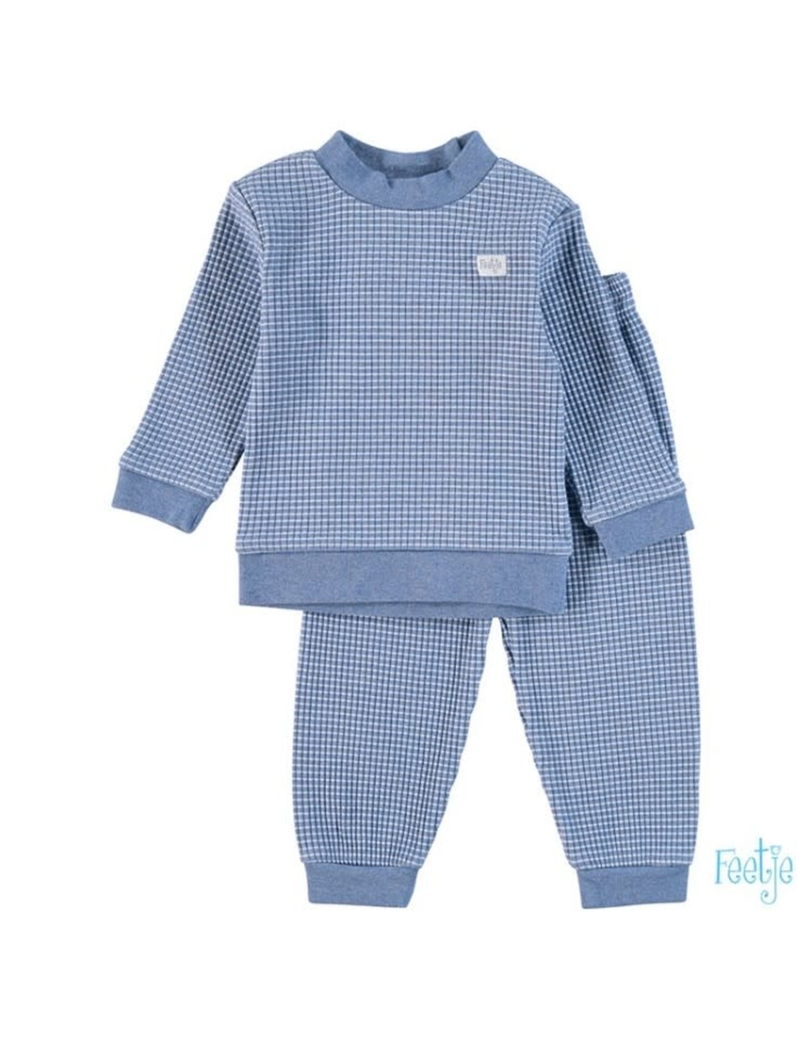 Feetje Pyjama wafel blauw NOS