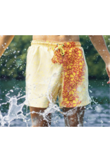 Swimshorts Mosaic Yellow Red - kleurveranderend