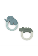 Done by Deer Teether 2-pack Deer friends Green/Blue Done by Deer Teether 2-pack Deer friends Green/Blue