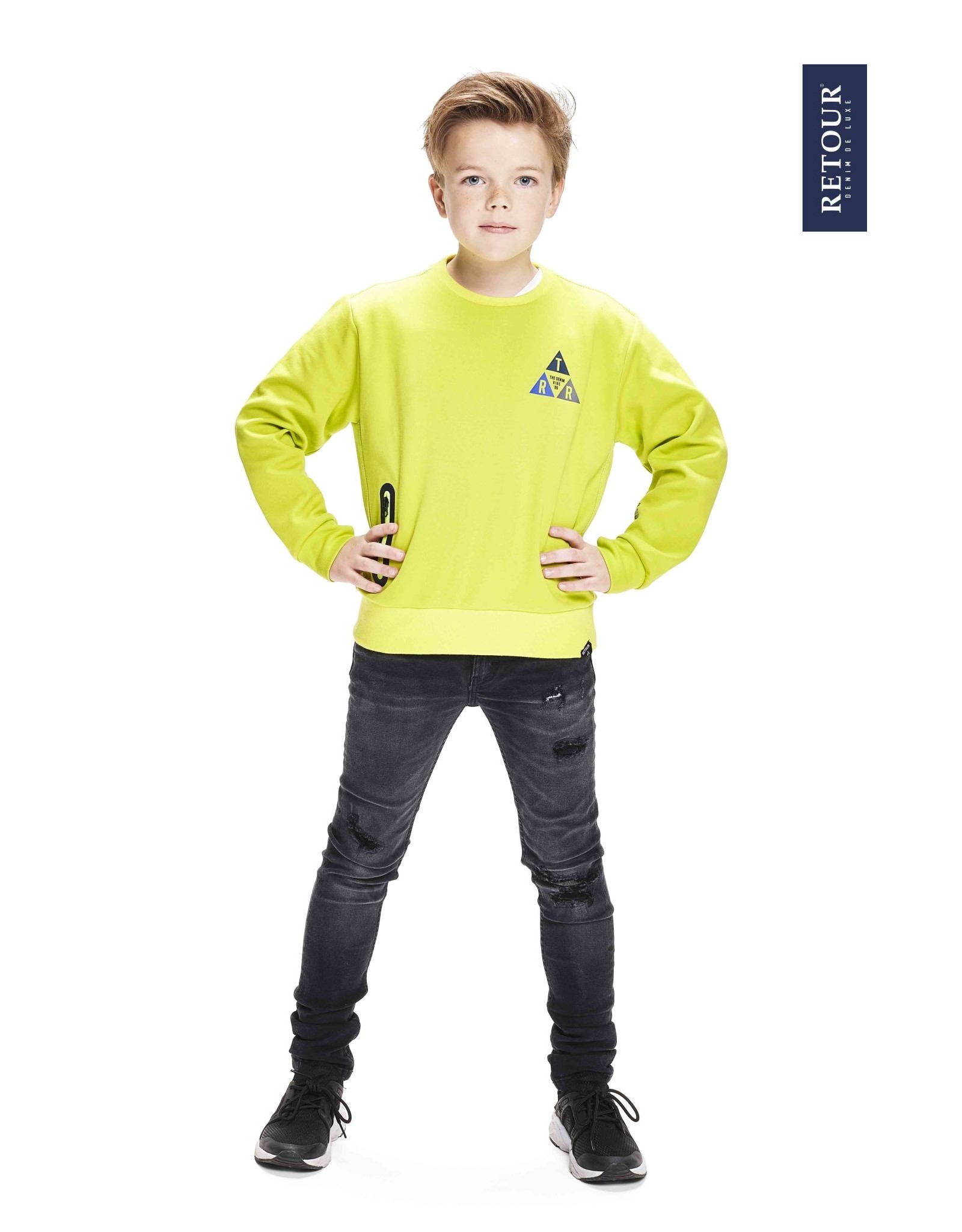 Retour Wulf grey distressed medium grey denim