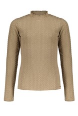 Nobell Koba cable knit turtle neck l/sl top Beige