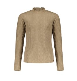 Nobell Koba cable knit turtle neck l/sl top Beige