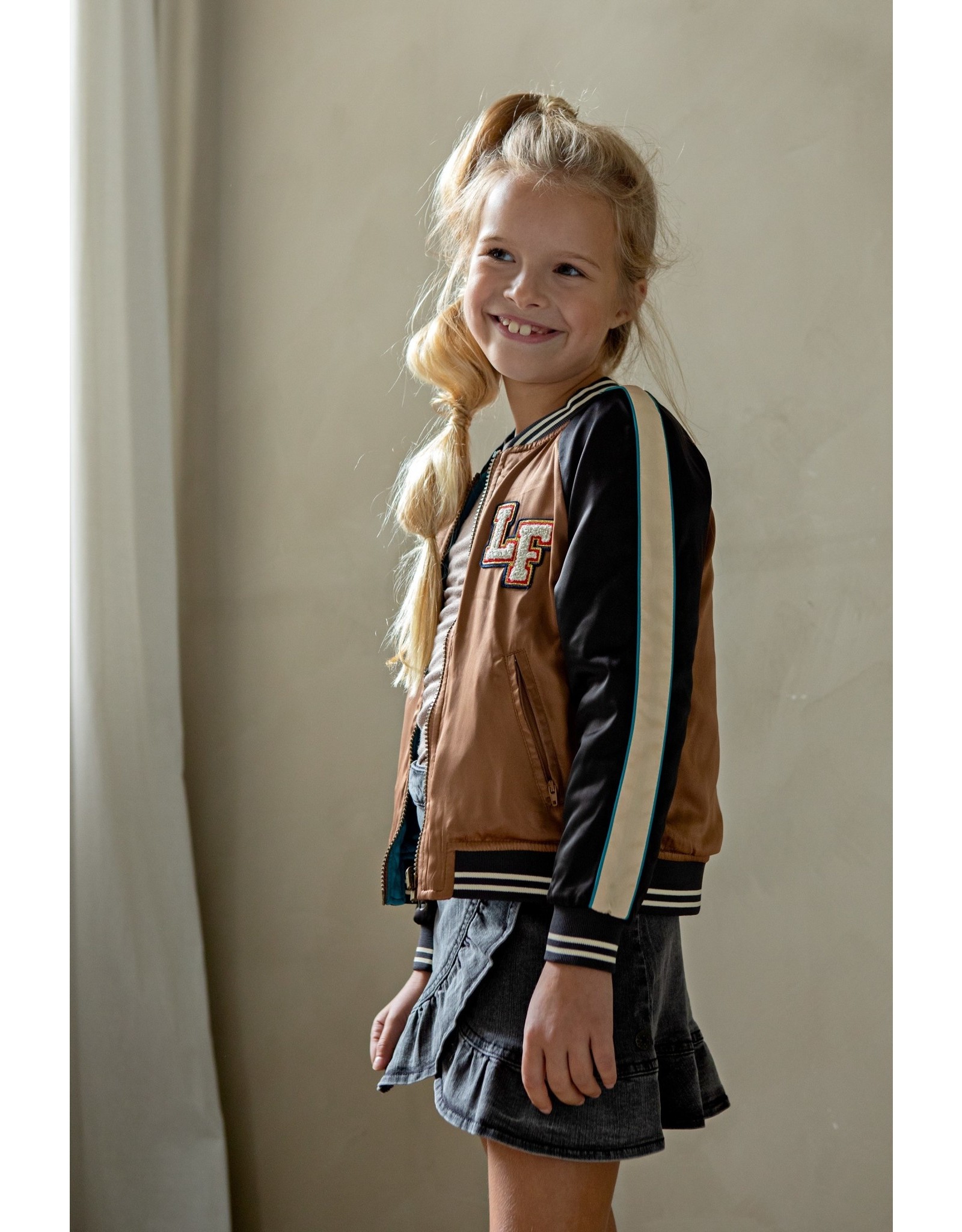 Like Flo Flo girls reversible satin baseball Chestnut