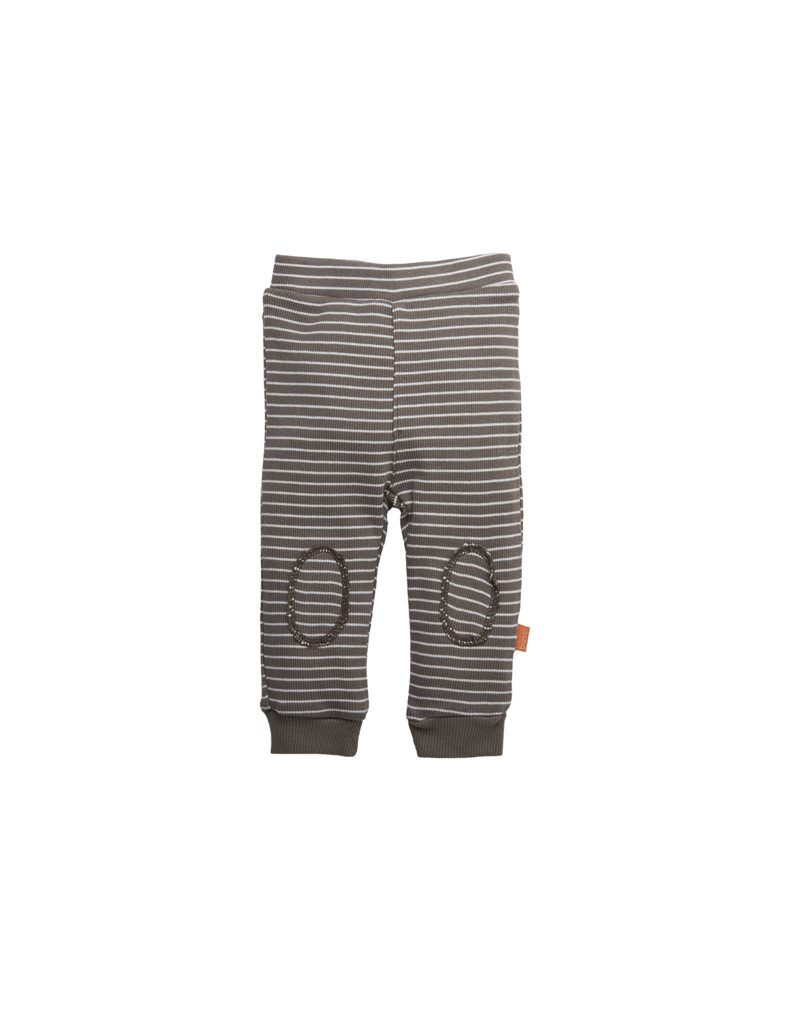 BESS Pants Rib Striped Taupe
