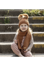 Baby Dutch Wintermuts met strik en sjaal Roest