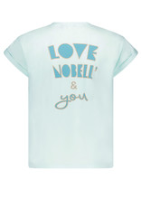 Nobell Kasis crew neck tshirt s/sl with print LOVE PEACE & YOU Spa Blue