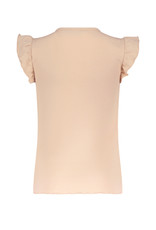 Nobell Kiss rib jersey top cap sleeve with v-neck and 3 buttons at front Rosy Sand Nobell Kiss rib jersey top cap sleeve with v-neck and 3 buttons at front Rosy Sand