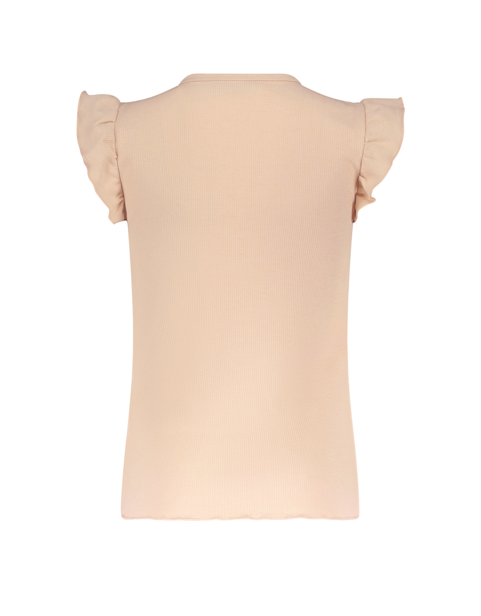 Nobell Kiss rib jersey top cap sleeve with v-neck and 3 buttons at front Rosy Sand