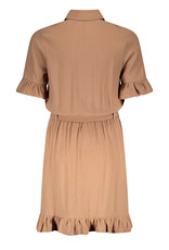 Nobell Madua shirt dress with frilled s/sl Animal Brown