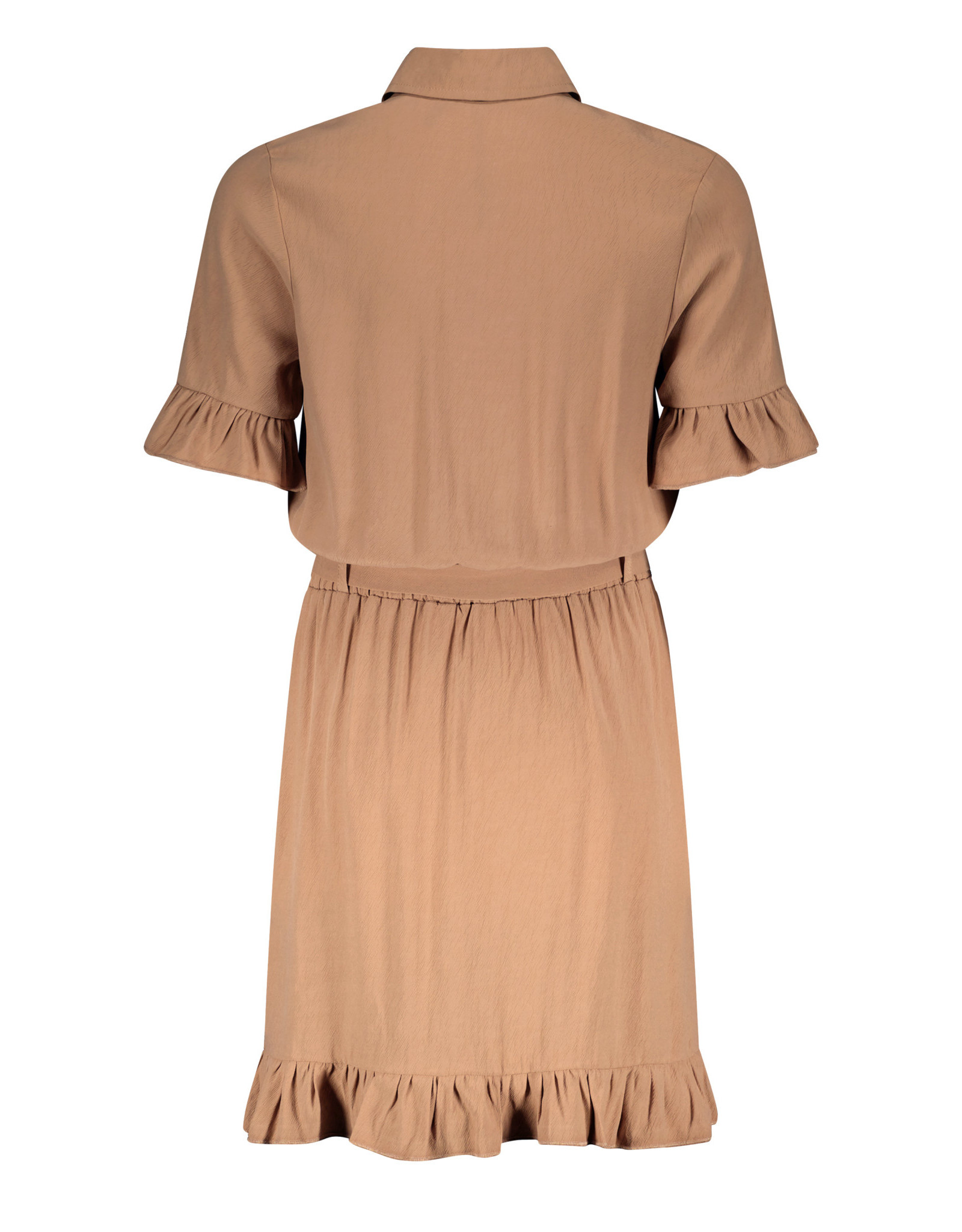 Nobell Madua shirt dress with frilled s/sl Animal Brown