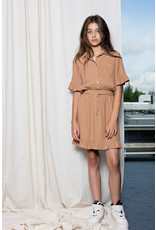 Nobell Madua shirt dress with frilled s/sl Animal Brown