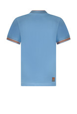 Tygo & vito Polo with striped color and logo embro Bright Blue