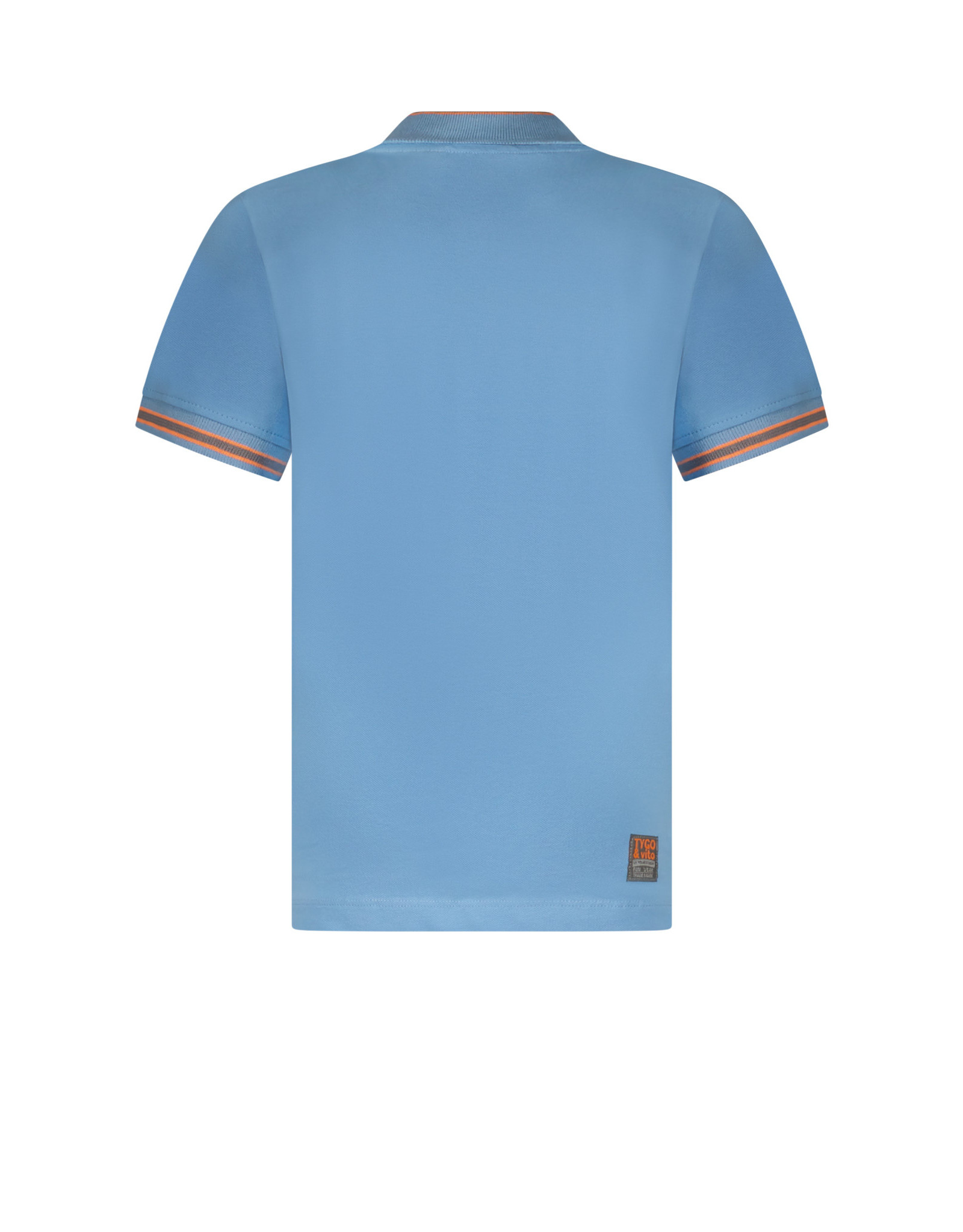 Tygo & vito Polo with striped color and logo embro Bright Blue