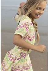 Like Flo Flo girls fancy woven rainbow skirt with belt Rainbow