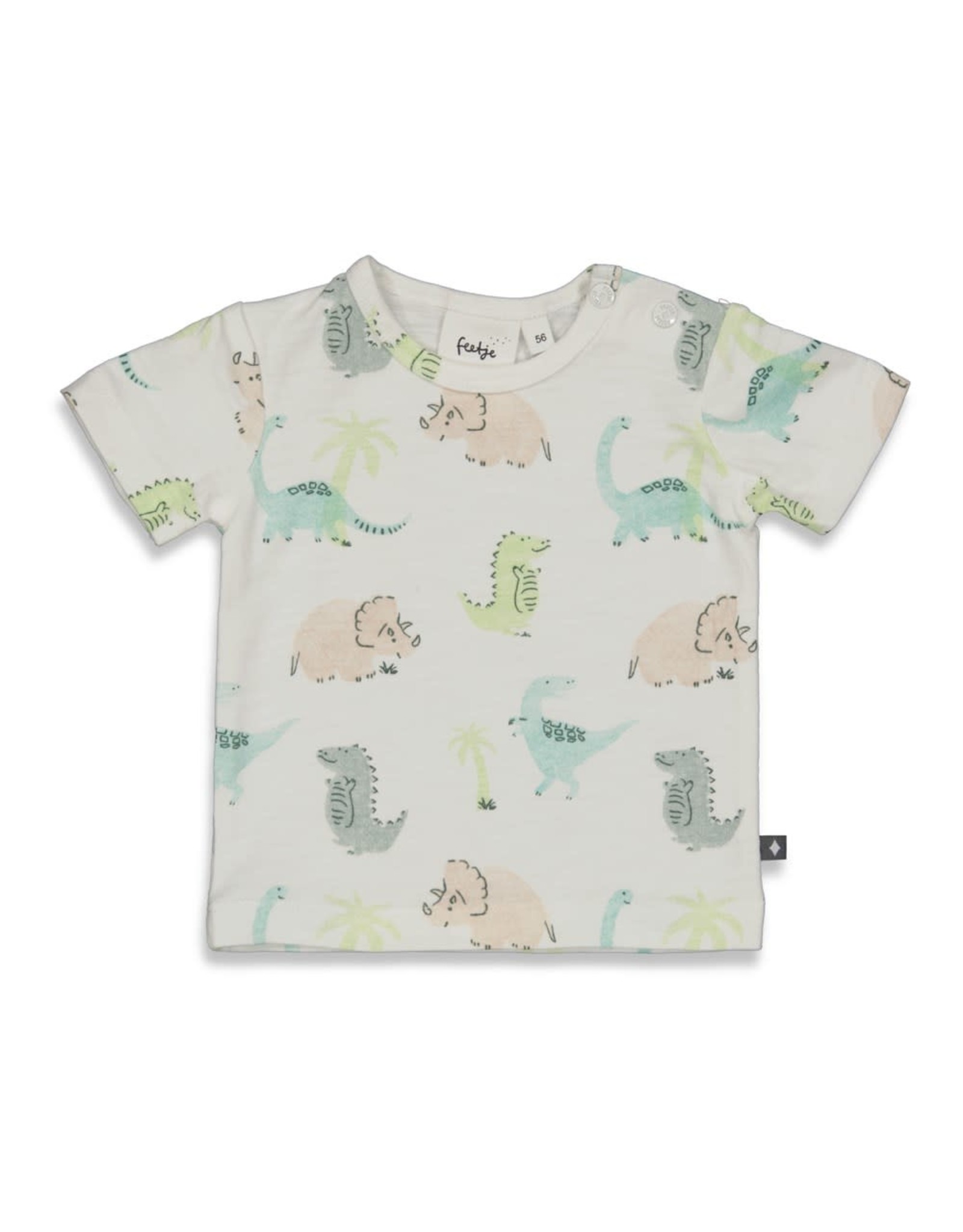 Feetje T-shirt AOP - Cool-A-Saurus Offwhite