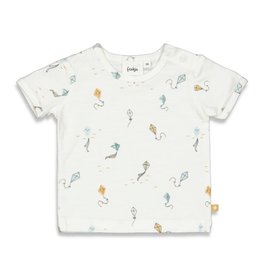 Feetje T-shirt AOP - Keep on Smiling Offwhite