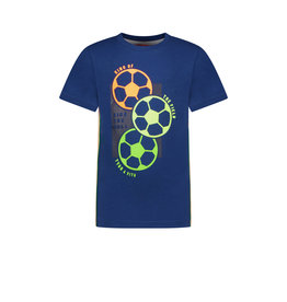 Tygo & vito T-shirt fancy print FOOTBALL with tapes Sporty Blue