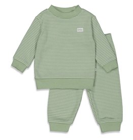 Feetje Pyjama wafel Groen melange NOS