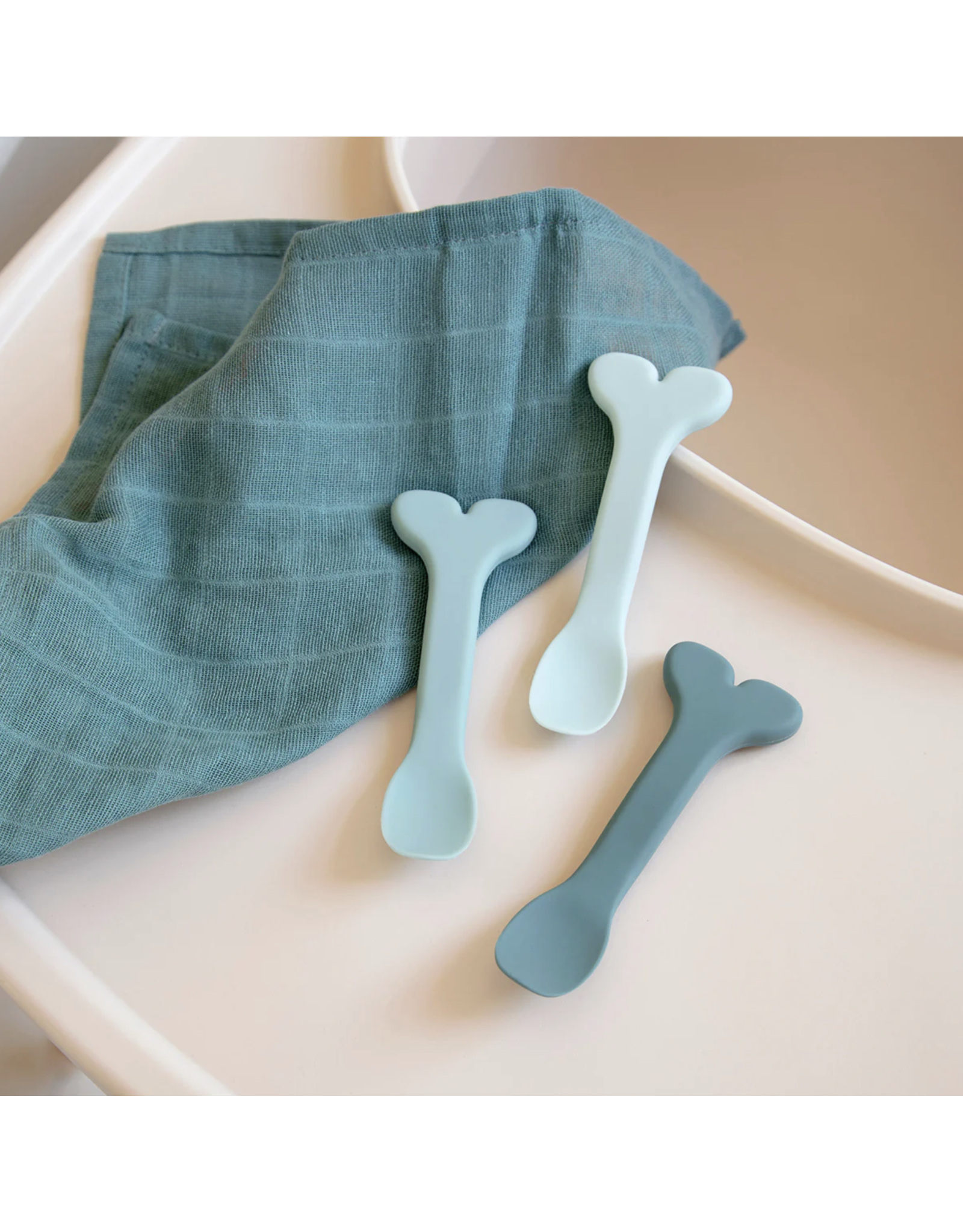 Done by Deer Silicone baby spoon 3-pack Wally Blue