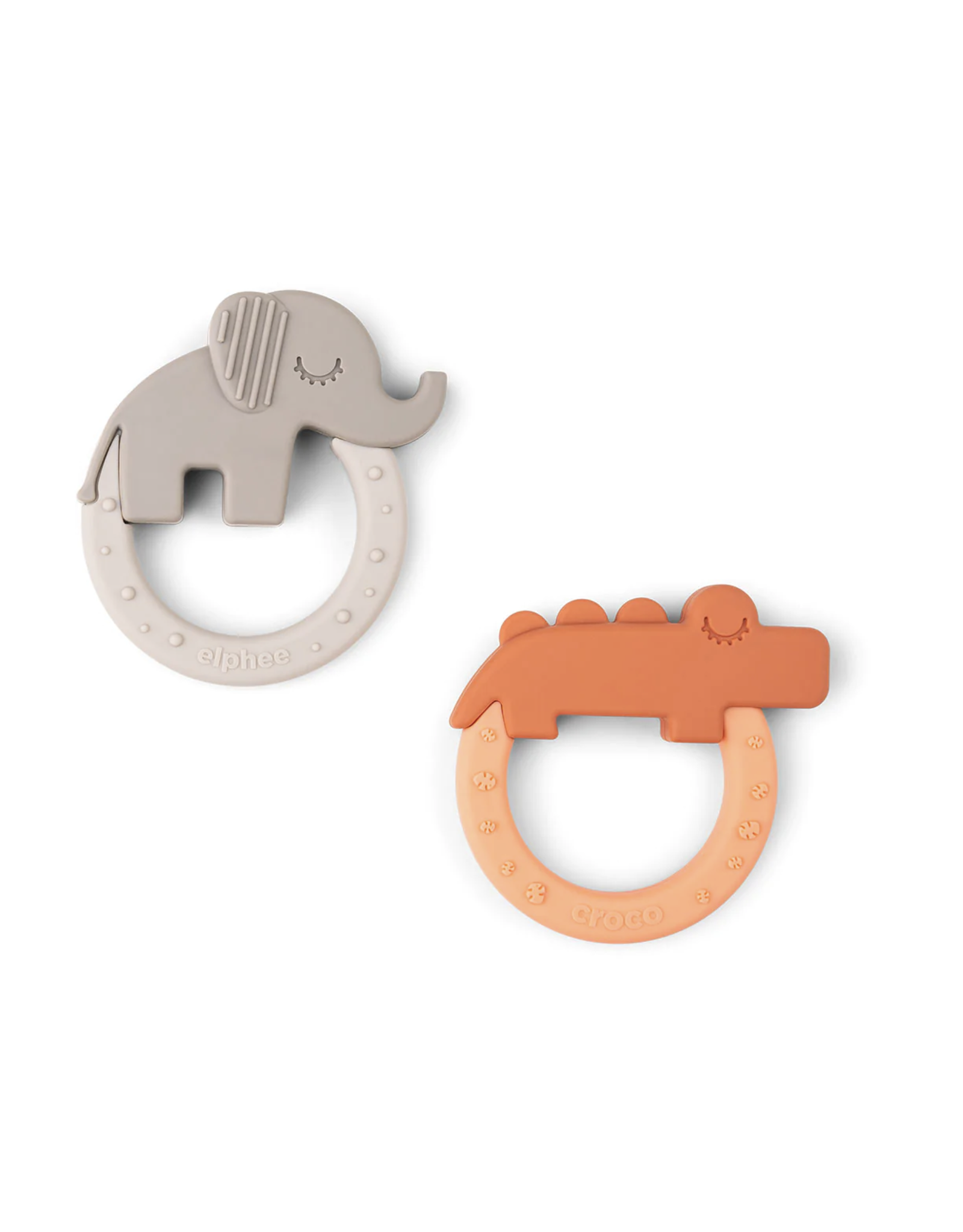 Done by Deer Teether 2-pack Deer friends Papaya/Sand