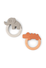 Done by Deer Teether 2-pack Deer friends Papaya/Sand