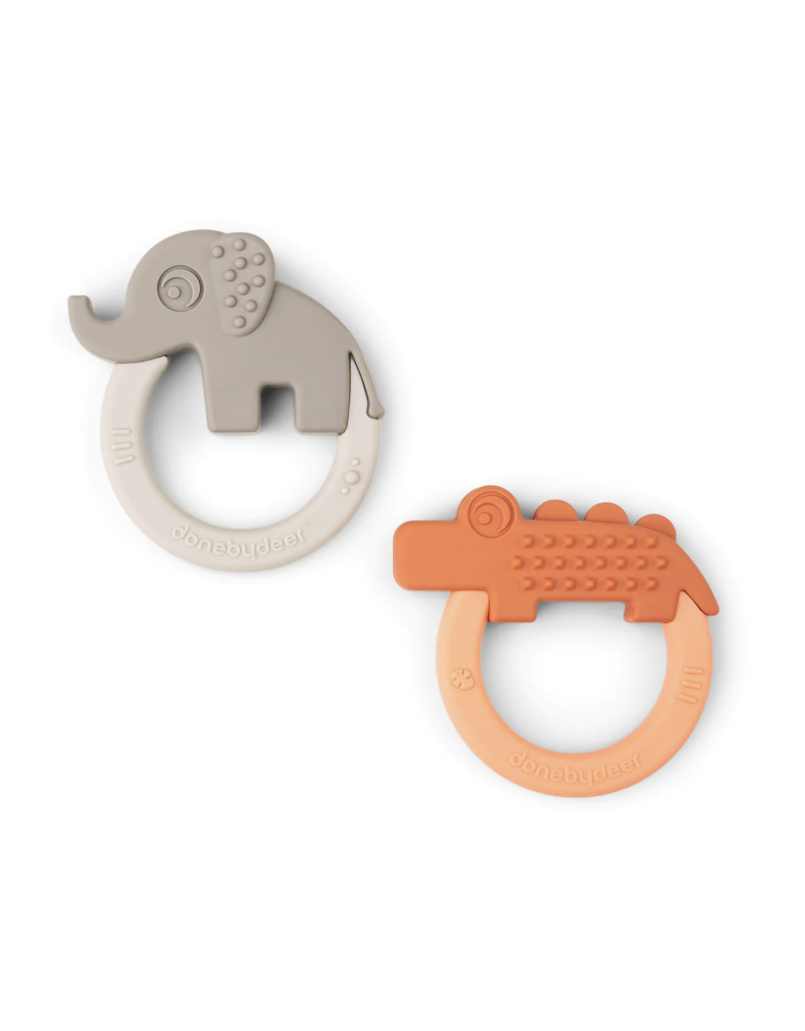 Done by Deer Teether 2-pack Deer friends Papaya/Sand