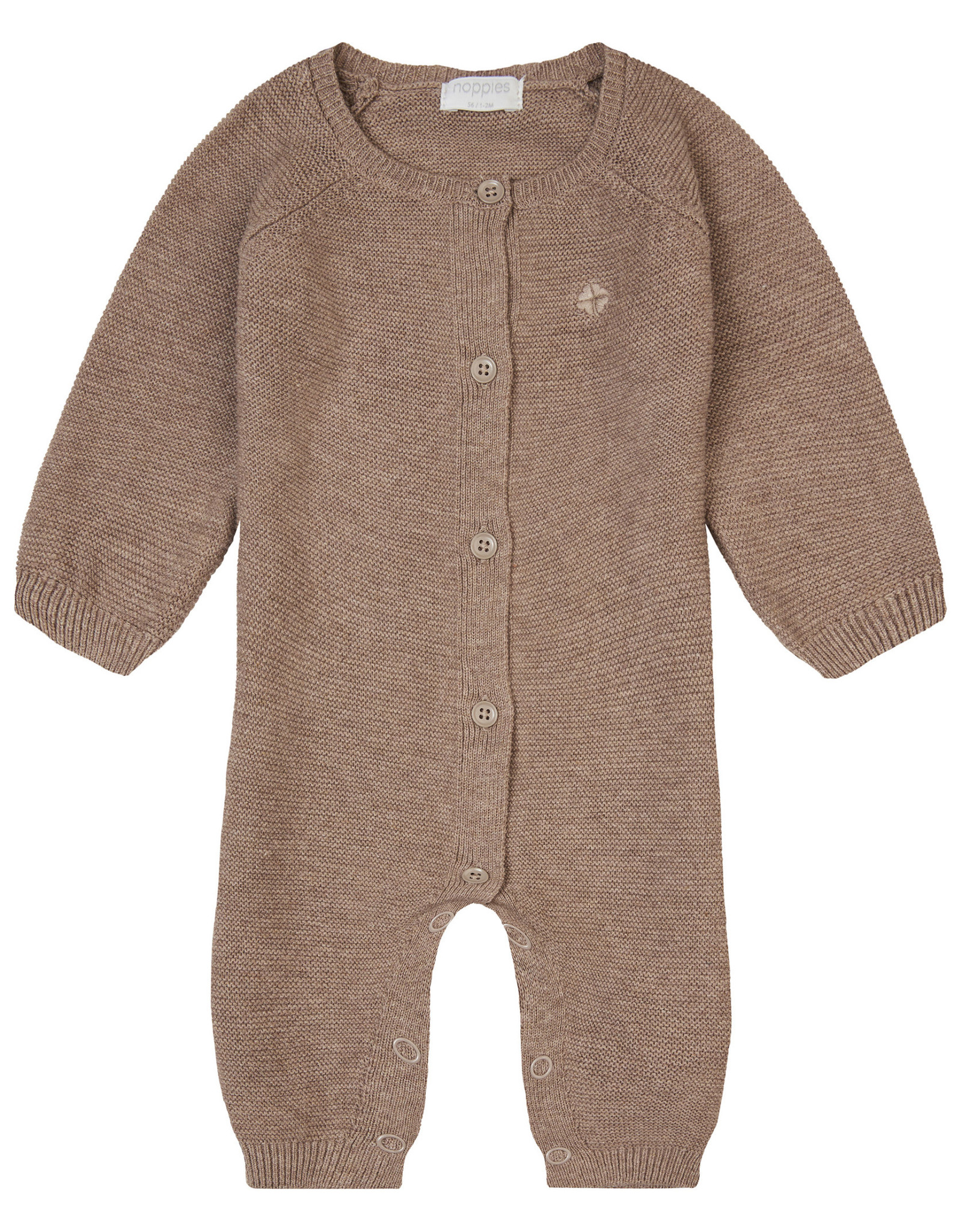 Noppies Unisex Playsuit Monrovia long sleeve Taupe Melange NOS