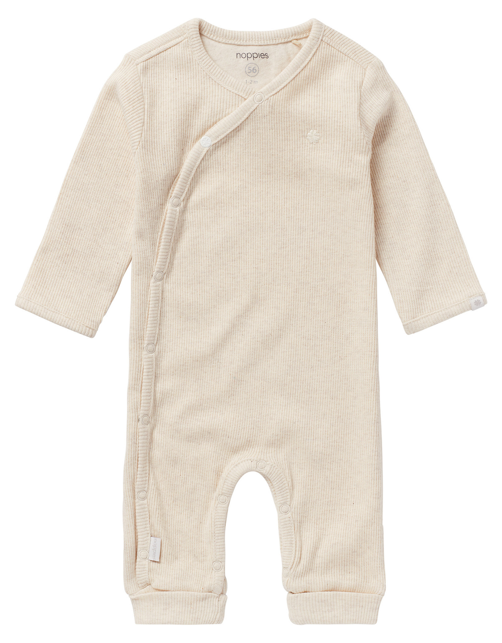 Noppies U Playsuit LS Rib Nevis Oatmeal NOS