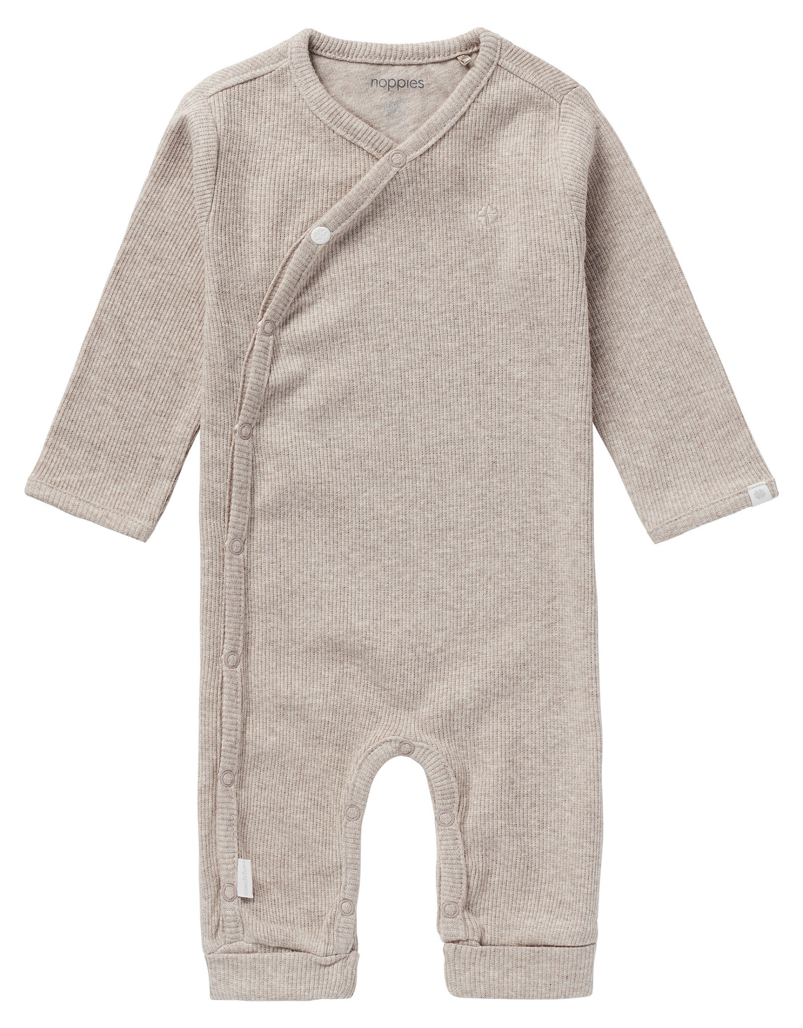 Noppies U Playsuit LS Rib Nevis Taupe Melange NOS