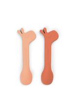 Done by Deer Silicone baby spoon 2-pack Lalee Papaya