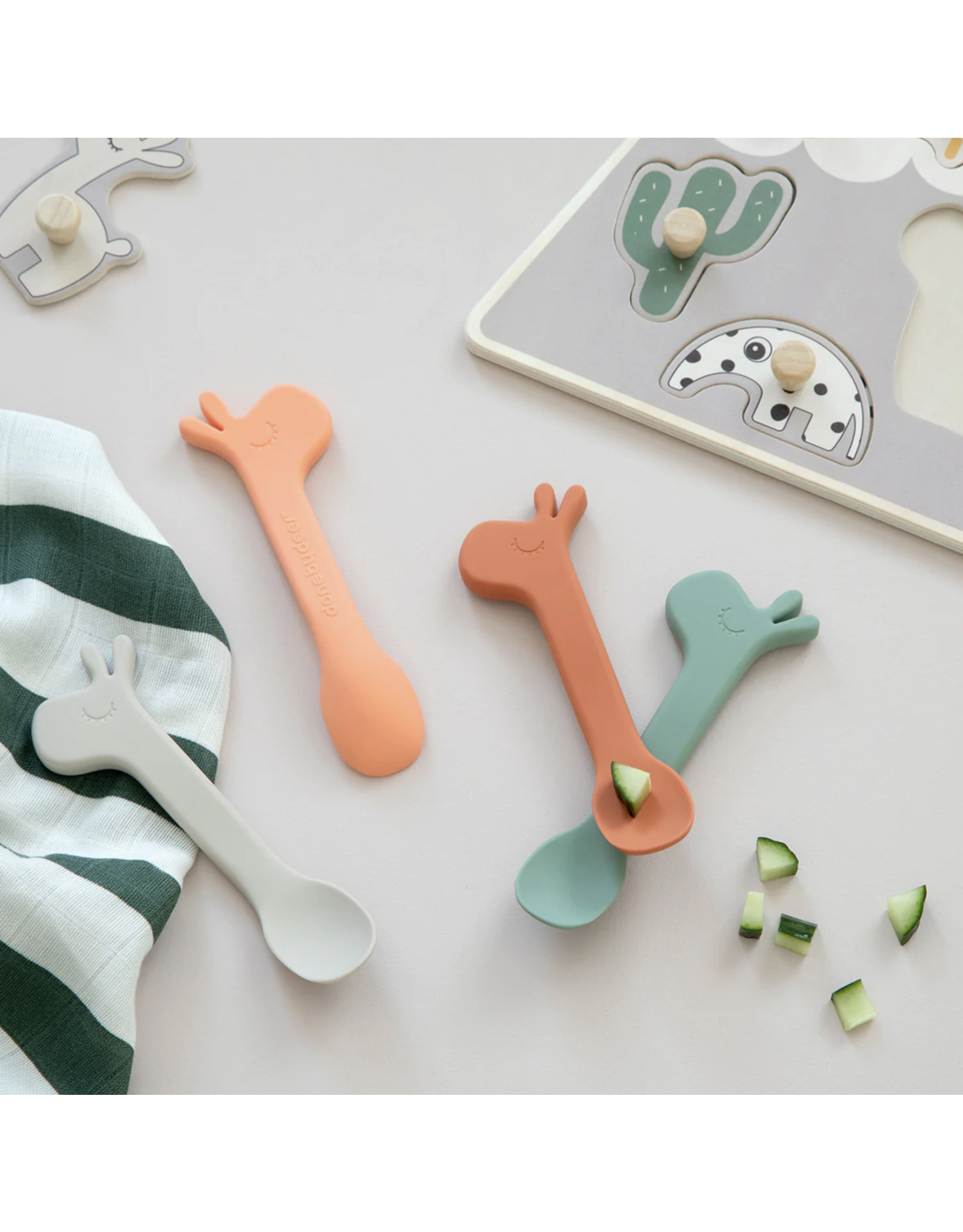 Done by Deer Silicone baby spoon 2-pack Lalee Papaya