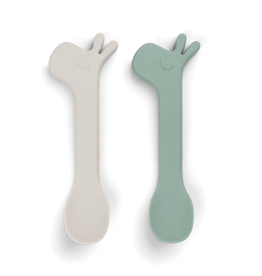 Done by Deer Silicone baby spoon 2-pack Lalee Green