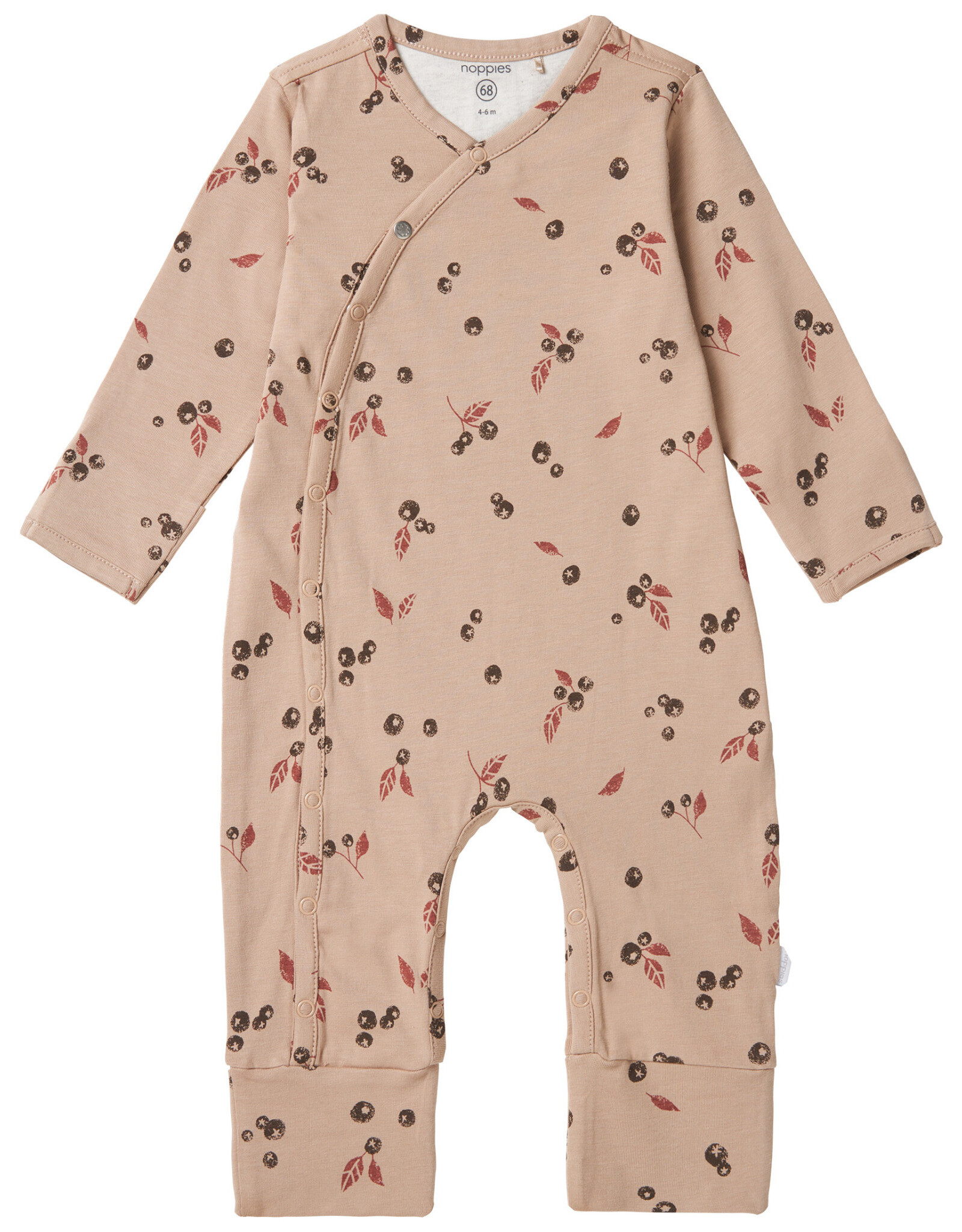 Noppies Unisex playsuit Towanda long sleeve allover print Light Taupe