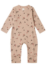 Noppies Unisex playsuit Towanda long sleeve allover print Light Taupe