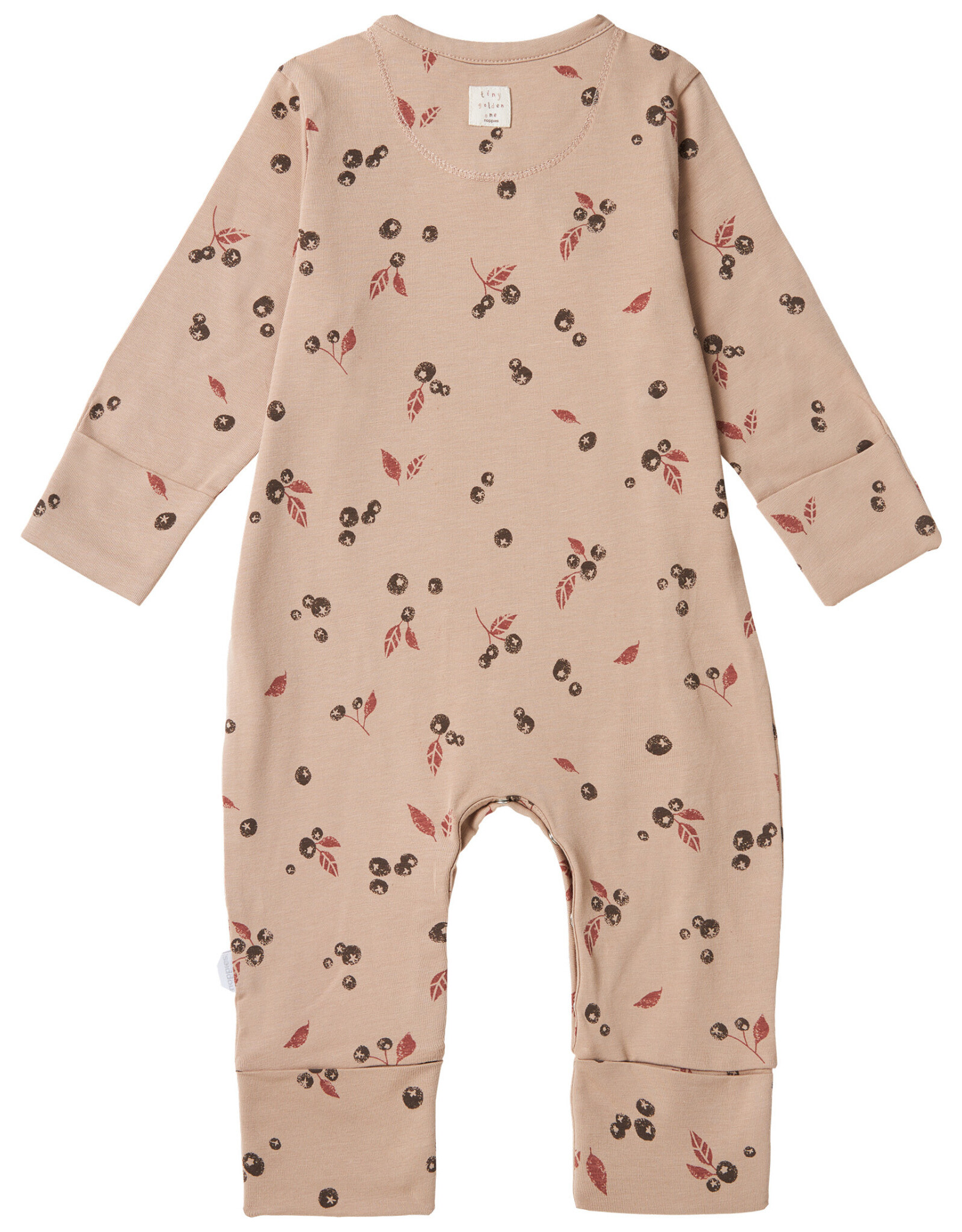 Noppies Unisex playsuit Towanda long sleeve allover print Light Taupe