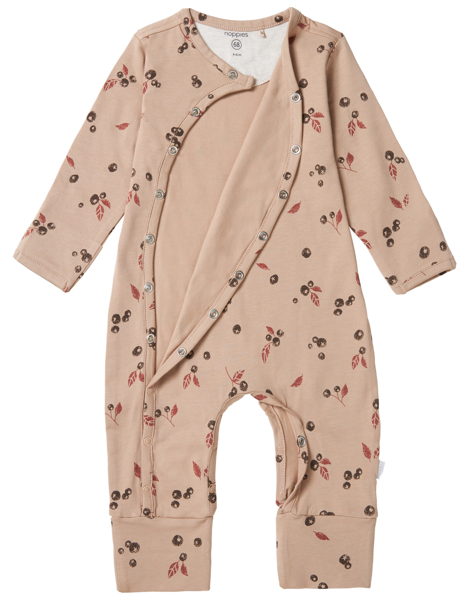 Noppies Unisex playsuit Towanda long sleeve allover print Light Taupe