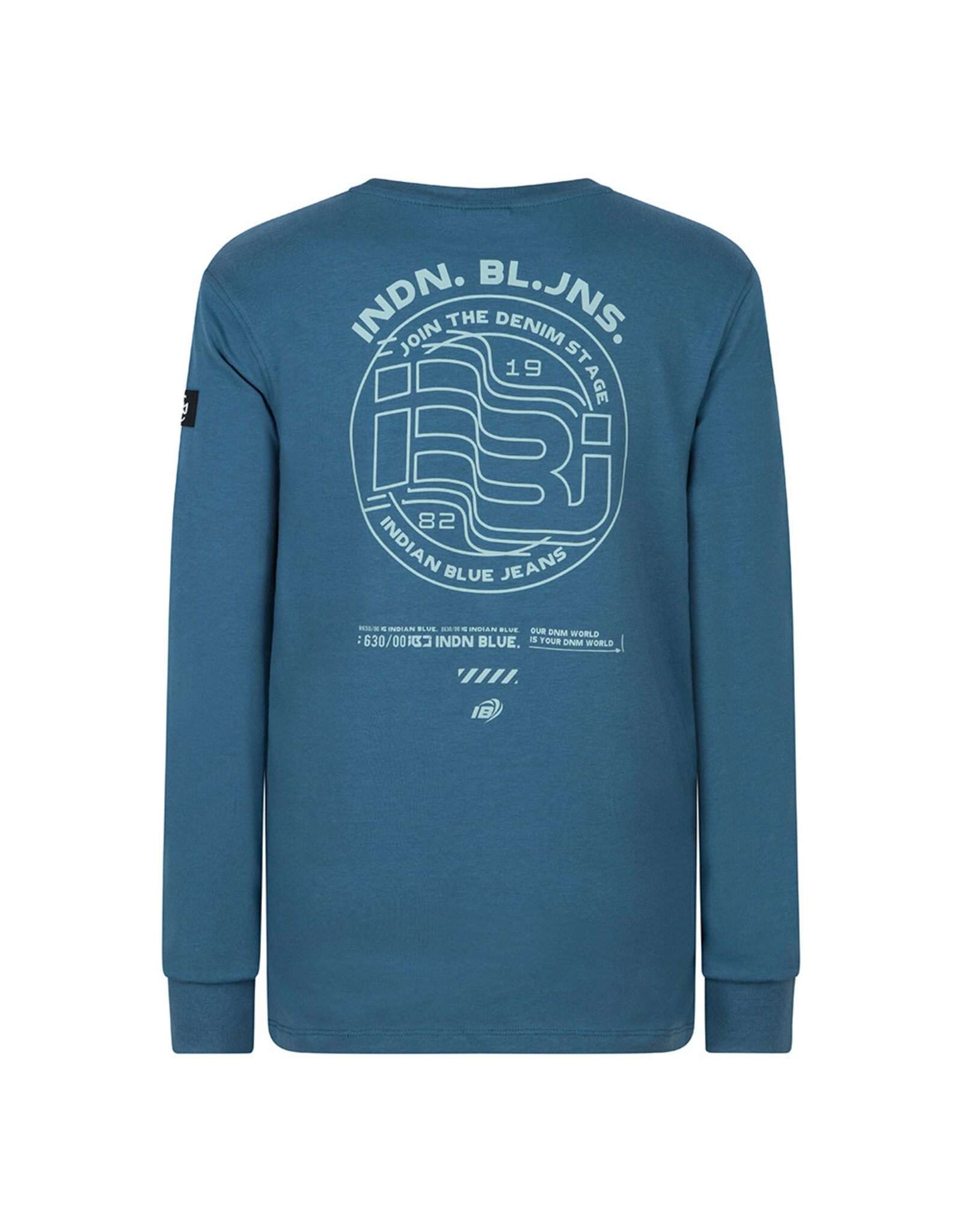 Indian Blue Jeans T-Shirt Longsleeve IBJ Backprint Petrolium Blue