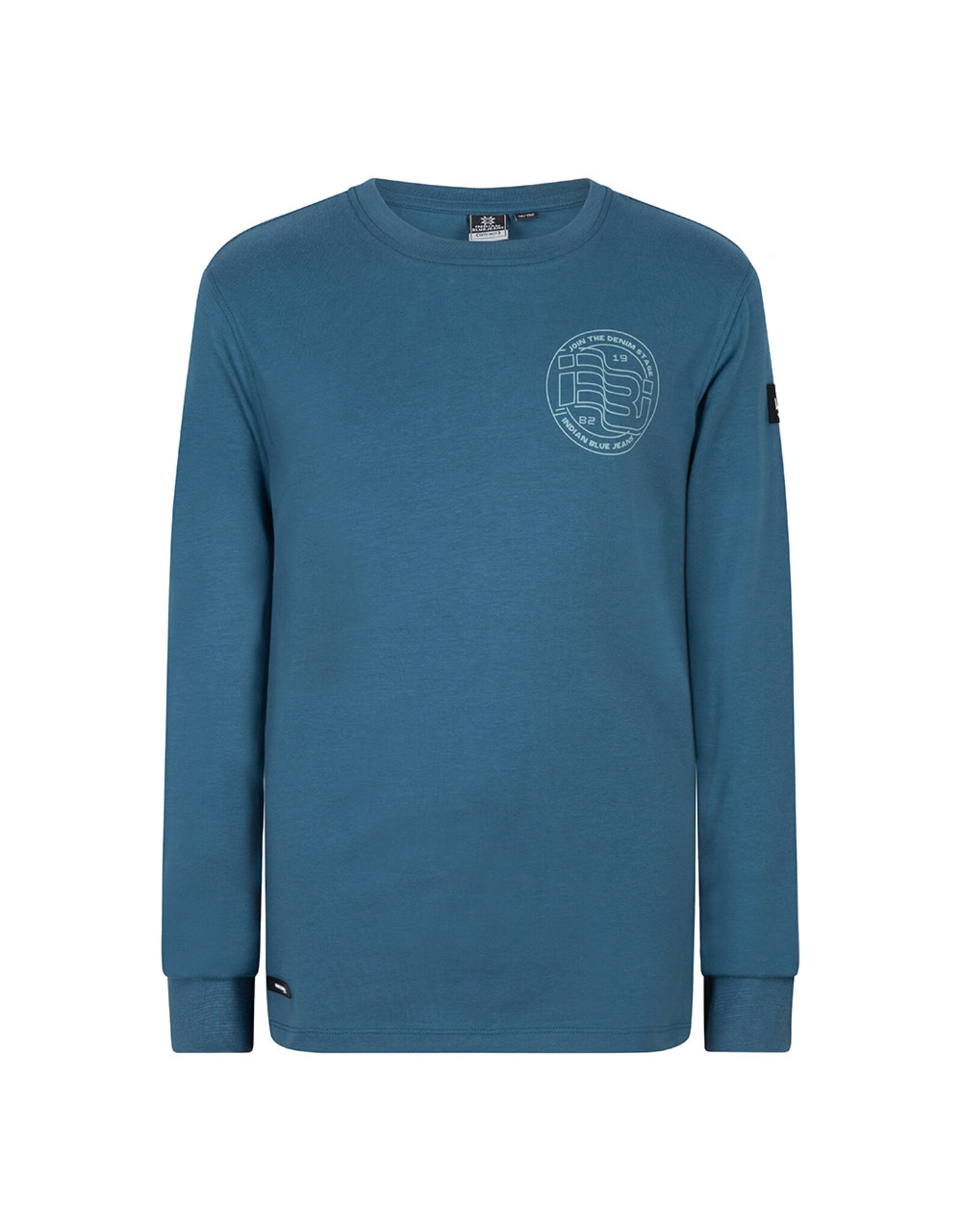 Indian Blue Jeans T-Shirt Longsleeve IBJ Backprint Petrolium Blue