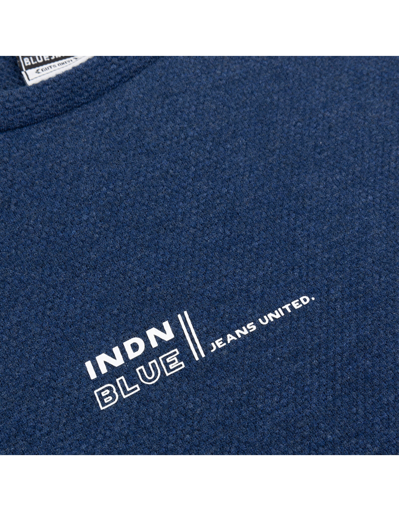 Indian Blue Jeans T-Shirt Longsleeve Fancy Pique Evening Blue