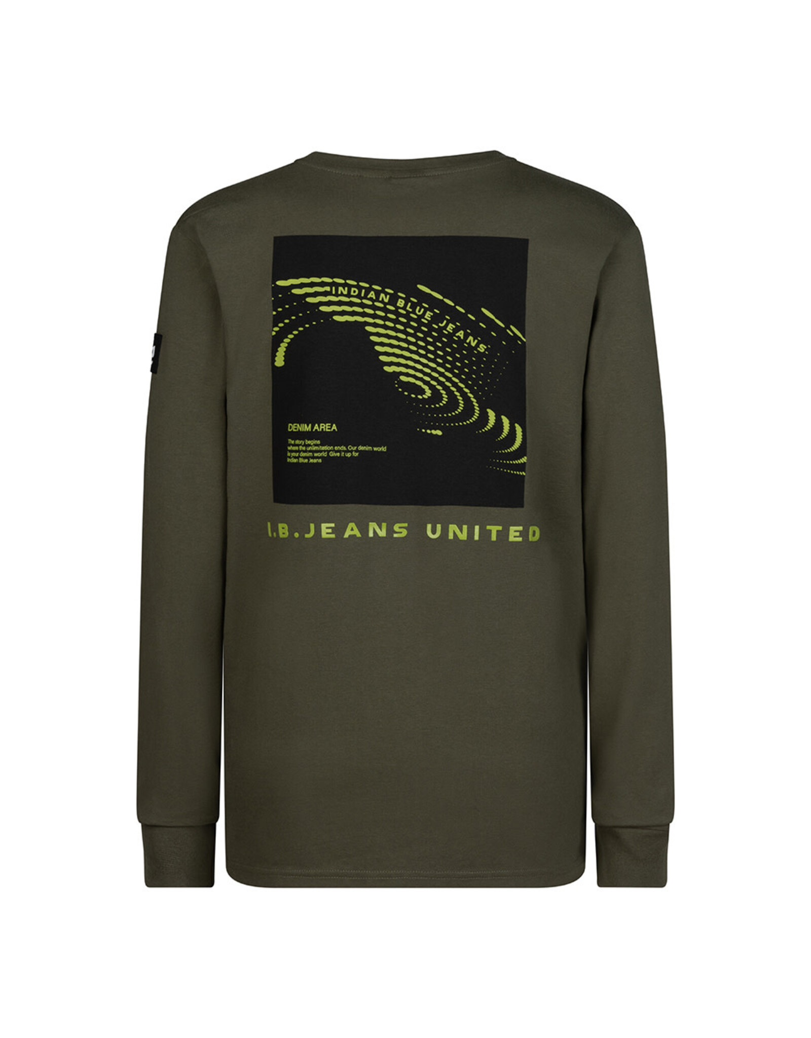 Indian Blue Jeans Organic T-Shirt Longsleeve Indian back Camo Green