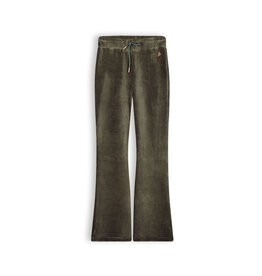 Nobell NoBell' Sada girls velvet rib flared pants olive green Burnt Olive