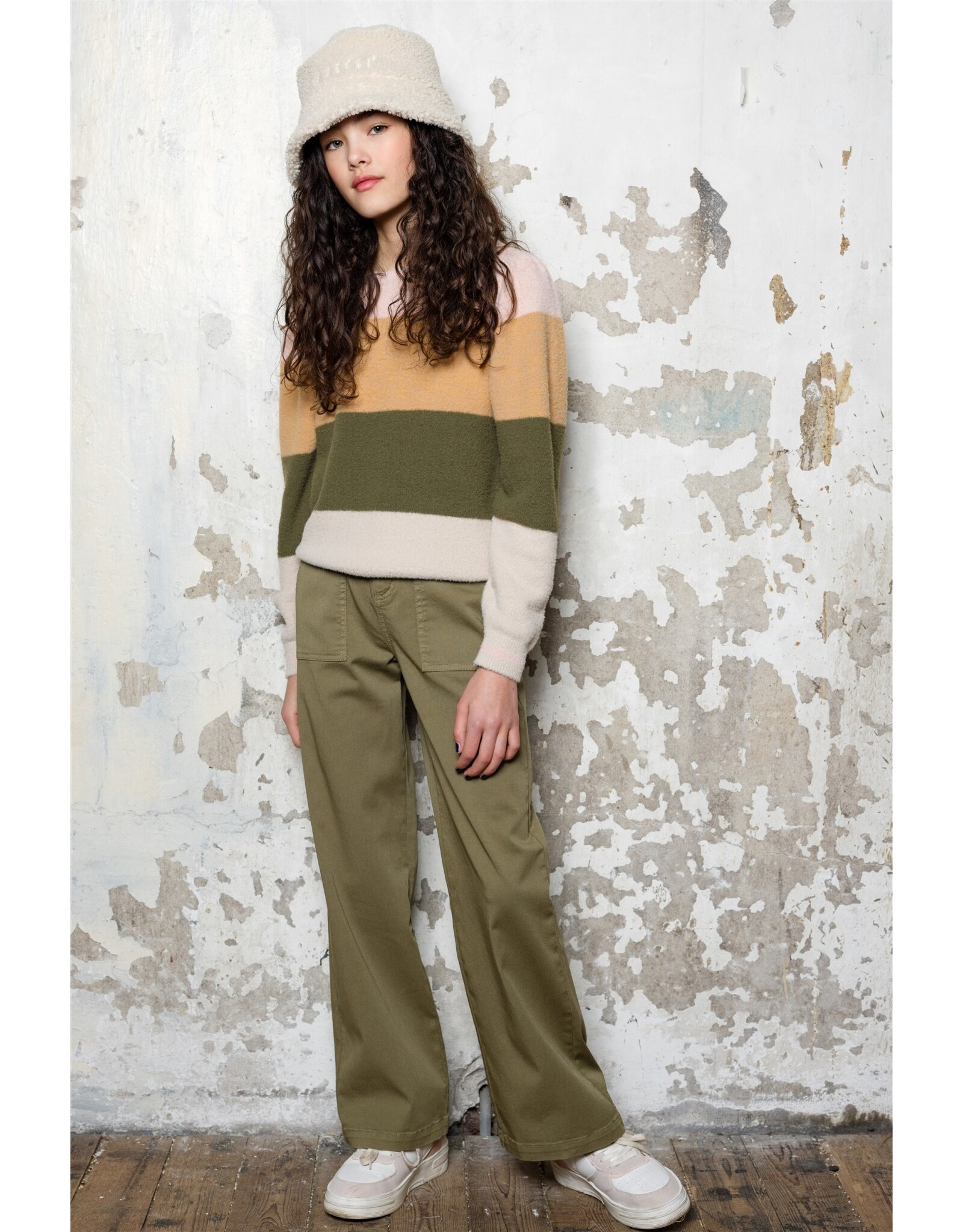 Nobell NoBell' Simoa girls g/dyed cargo palazzo pants olive green Burnt Olive