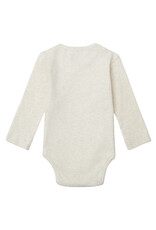 Noppies Unisex Romper rib Nino long sleeve Oatmeal Melange