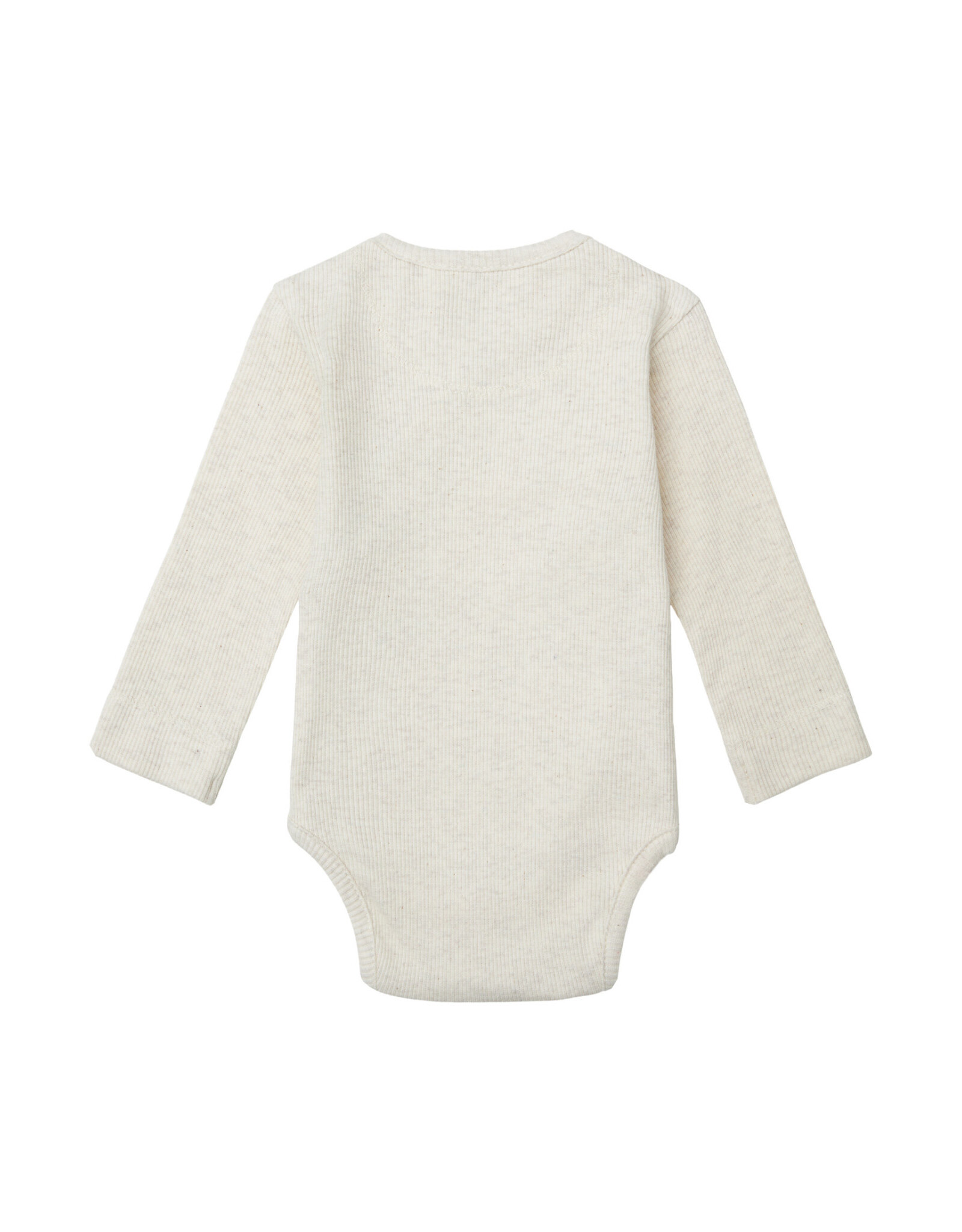 Noppies Unisex Romper rib Nino long sleeve Oatmeal Melange