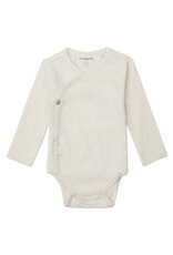 Noppies Unisex Romper rib Nino long sleeve Oatmeal Melange