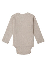 Noppies Unisex Romper rib Nino long sleeve Taupe Melange